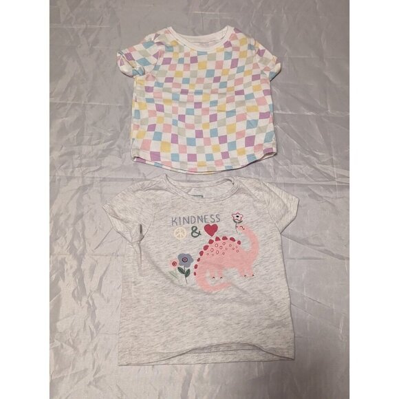 Girls 6 Piece Lot Of 6-9 Months Girls Summer Shirts, Romper, Diaper Cover - Picture 11 of 14